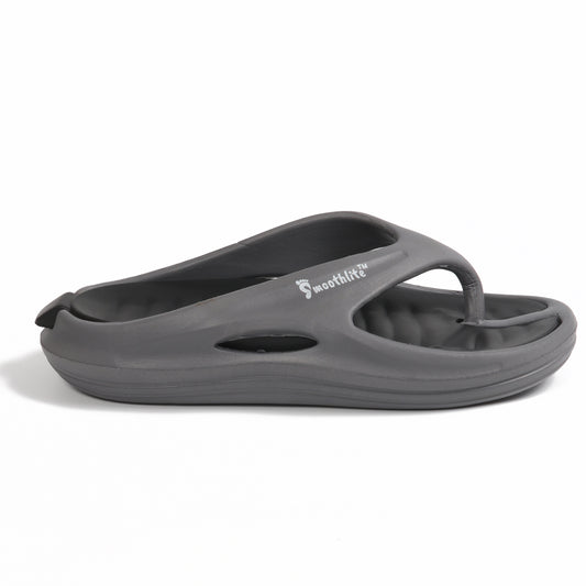Smoothlite Dual-Tone Slides with Removable Footbed for men in Dark Grey & Black, image 2