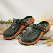 Smoothlite Classic Dual-Tone Painted Clogs for men in Olive & Tan, image 7