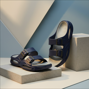 Smoothlite Dual-Tone Cushioned Slippers for men in Navy Blue & Light Grey, image 6