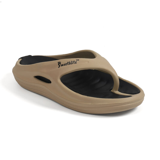 Smoothlite Dual-Tone Slides with Removable Footbed for men in Beige & Black, image 1