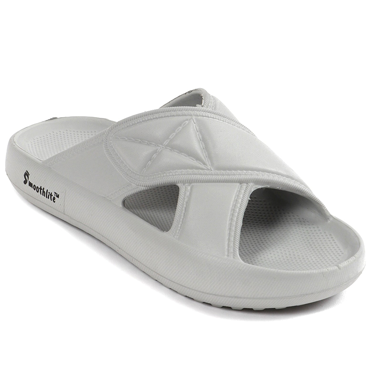 Smoothlite Cross-Strap Comfort Slides for men in Light Grey, image 1