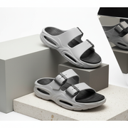 Smoothlite Dual-Tone Cushioned Slippers for men in Light Grey & Dark Grey, image 6