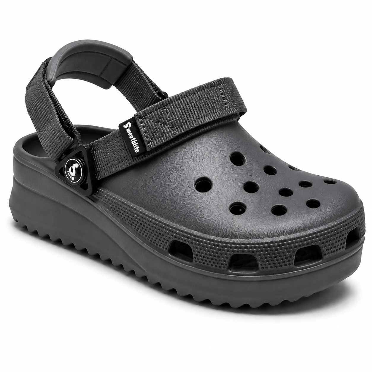 Smoothlite Ultra-Chunky Adjustable Clogs for men in Dark Grey, image 1