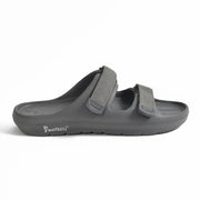 Smoothlite Adjustable Velcro Comfort Slides for men in Dark Grey, image 2