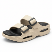 Smoothlite Dual-Tone Cushioned Slippers for men in Beige & Black, image 1