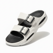 Smoothlite Dual-Tone Cushioned Slippers for men in White & Black, image 3