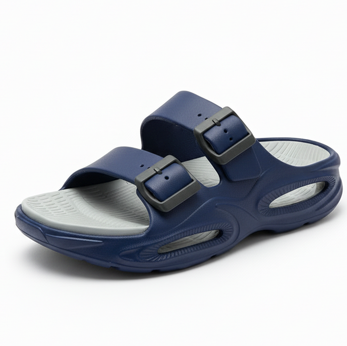 Smoothlite Dual-Tone Cushioned Slippers for men in Navy Blue & Light Grey, image 1