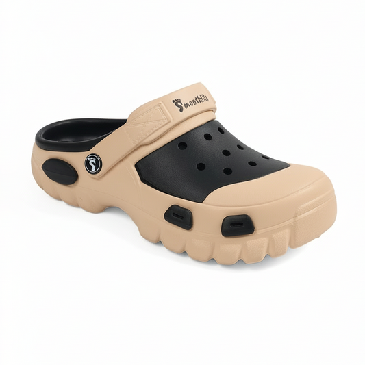 Smoothlite Dual-Tone Chunky Comfort Clogs for men in Beige & Black, image 1