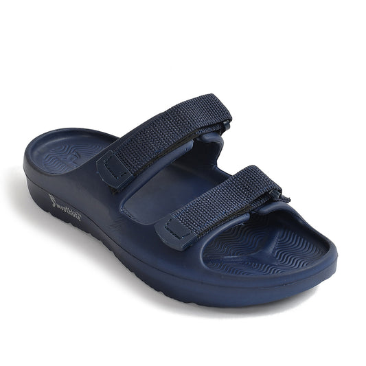 Smoothlite Adjustable Velcro Comfort Slides for men in Navy Blue, image 1
