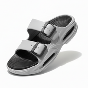 Smoothlite Dual-Tone Cushioned Slippers for men in Light Grey & Dark Grey, image 3