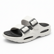 Smoothlite Dual-Tone Cushioned Slippers for men in White & Black, image 1