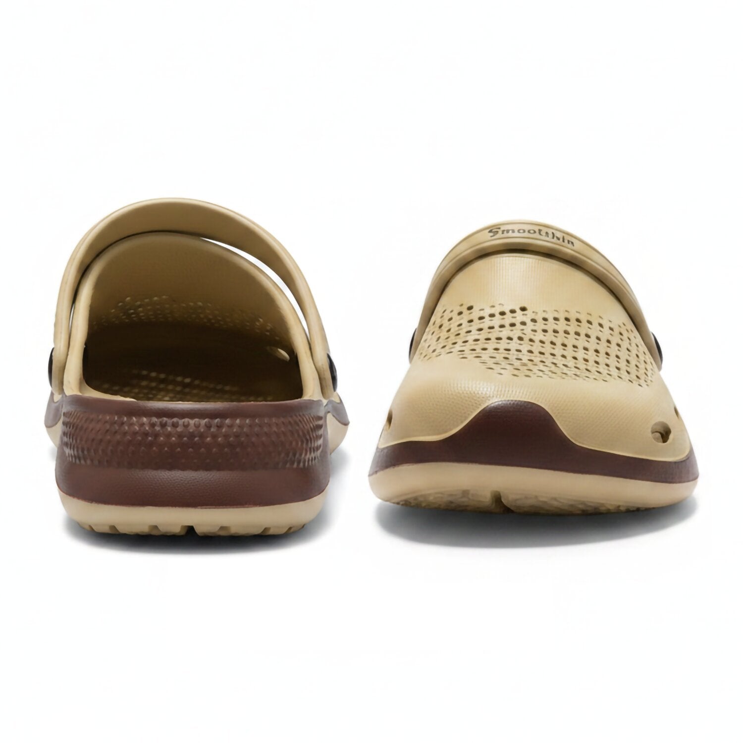 Smoothlite Classic Dual-Tone Painted Clogs for men in Beige & Brown, image 3