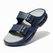 Smoothlite Dual-Tone Cushioned Slippers for men in Navy Blue & Light Grey, image 2