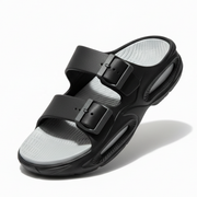 Smoothlite Dual-Tone Cushioned Slippers for men in Black & Light Grey, image 2