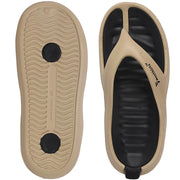 Smoothlite Dual-Tone Slides with Removable Footbed for men in Beige & Black, image 3