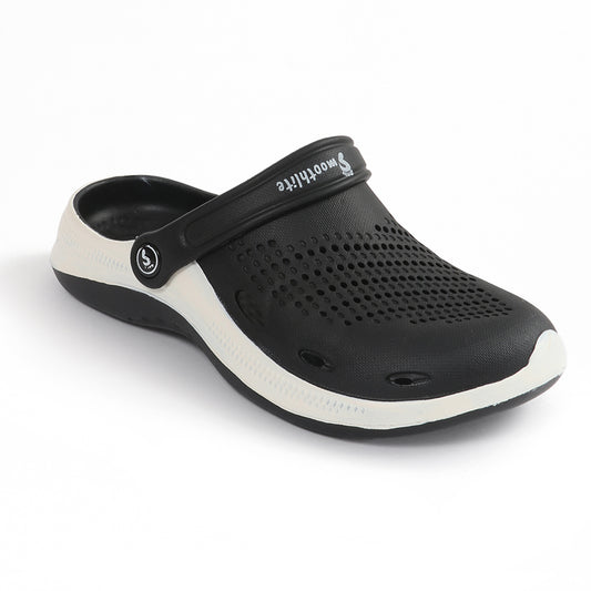 Smoothlite Classic Dual-Tone Painted Clogs for men in Black & White, image 2