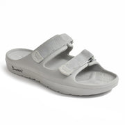 Smoothlite Adjustable Velcro Comfort Slides for men in Light Grey, image 1