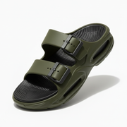 Smoothlite Dual-Tone Cushioned Slippers for men in Olive & Black, image 4
