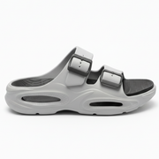 Smoothlite Dual-Tone Cushioned Slippers for men in Light Grey & Dark Grey, image 2