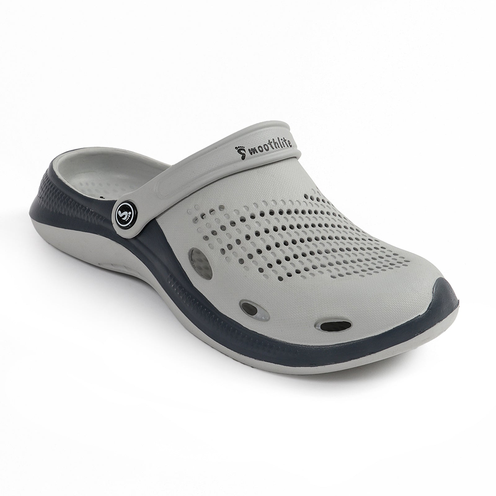 Smoothlite Classic Dual-Tone Painted Clogs for men in Light Grey & Dark Grey, image 2