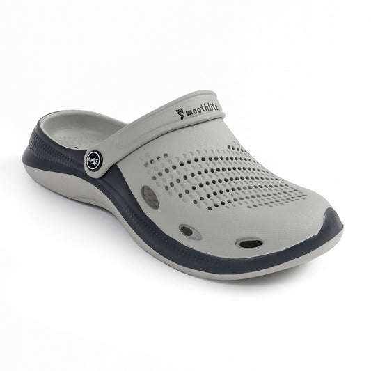 Smoothlite Classic Dual-Tone Painted Clogs for men in Light Grey & Dark Grey, image 2
