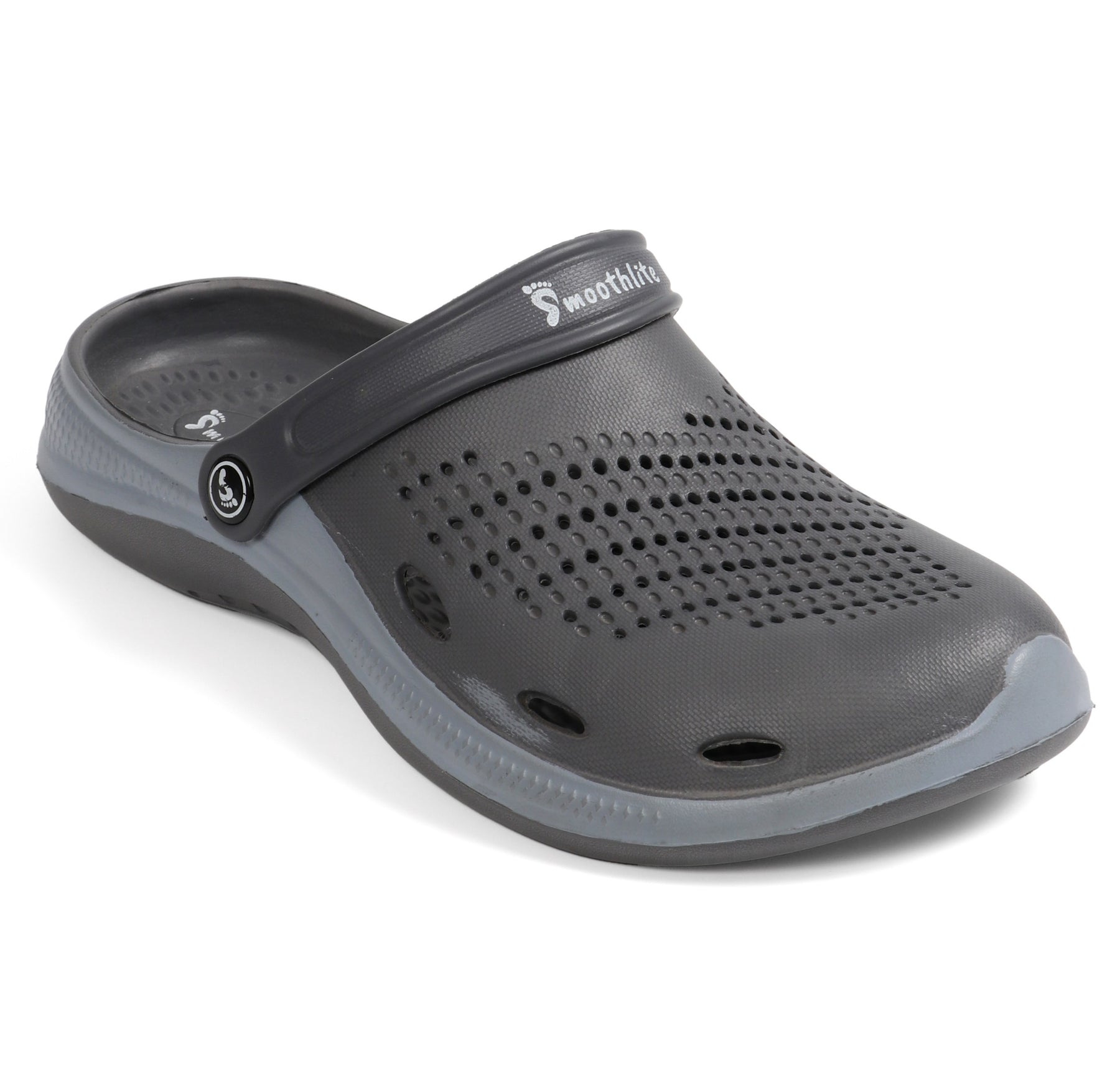 Smoothlite Classic Dual-Tone Painted Clogs for men in Dark Grey & Light Grey, image 2
