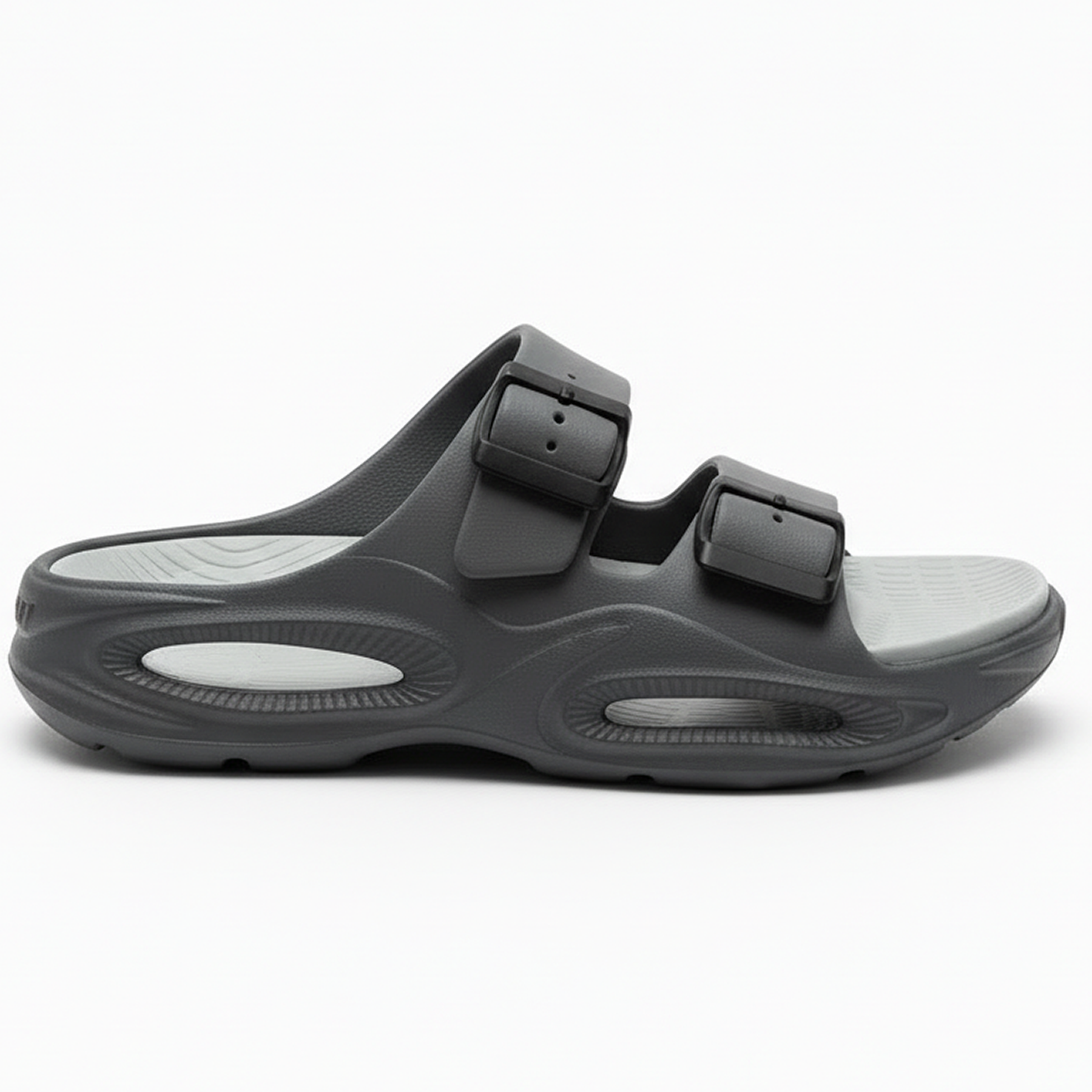 Smoothlite Dual-Tone Cushioned Slippers for men in Dark Grey & Light Grey, image 3