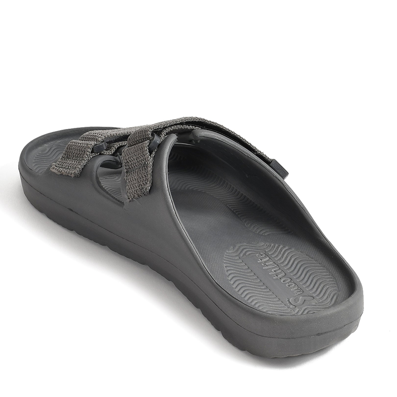 Smoothlite Adjustable Velcro Comfort Slides for men in Dark Grey, image 3