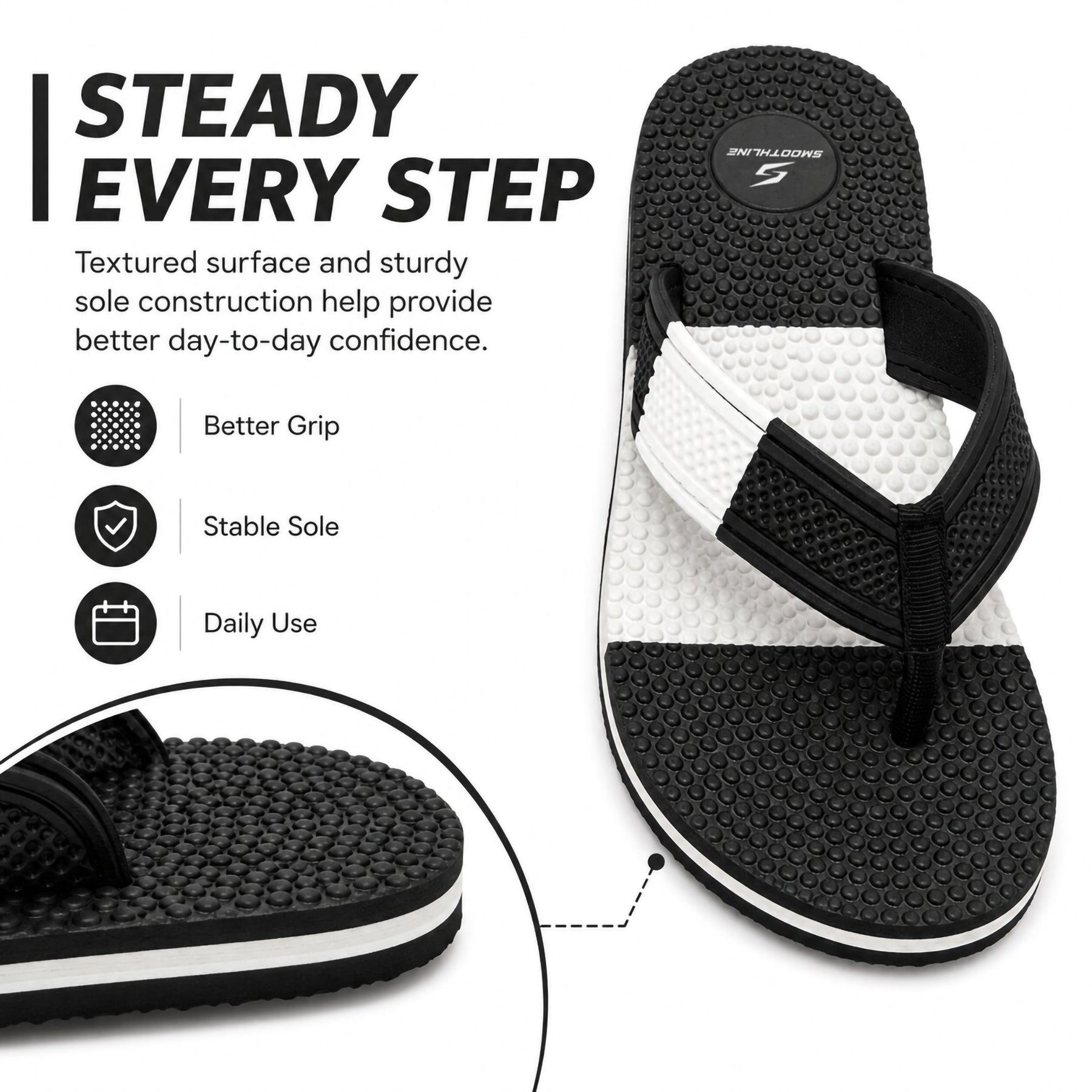 Smoothline Foot Support Massage Flip-Flops for Men
