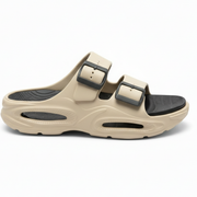 Smoothlite Dual-Tone Cushioned Slippers for men in Beige & Black, image 2