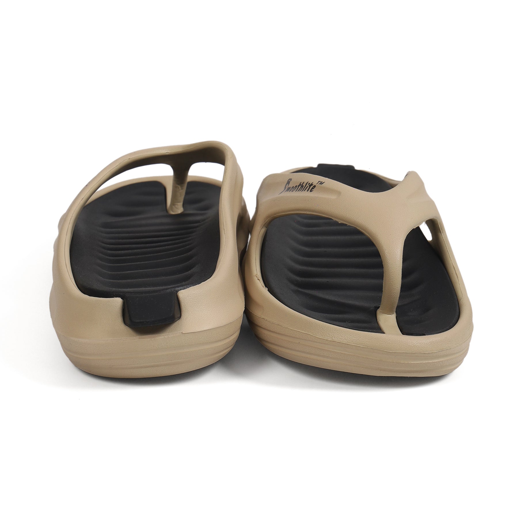 Smoothlite Dual-Tone Slides with Removable Footbed for men in Beige & Black, image 4