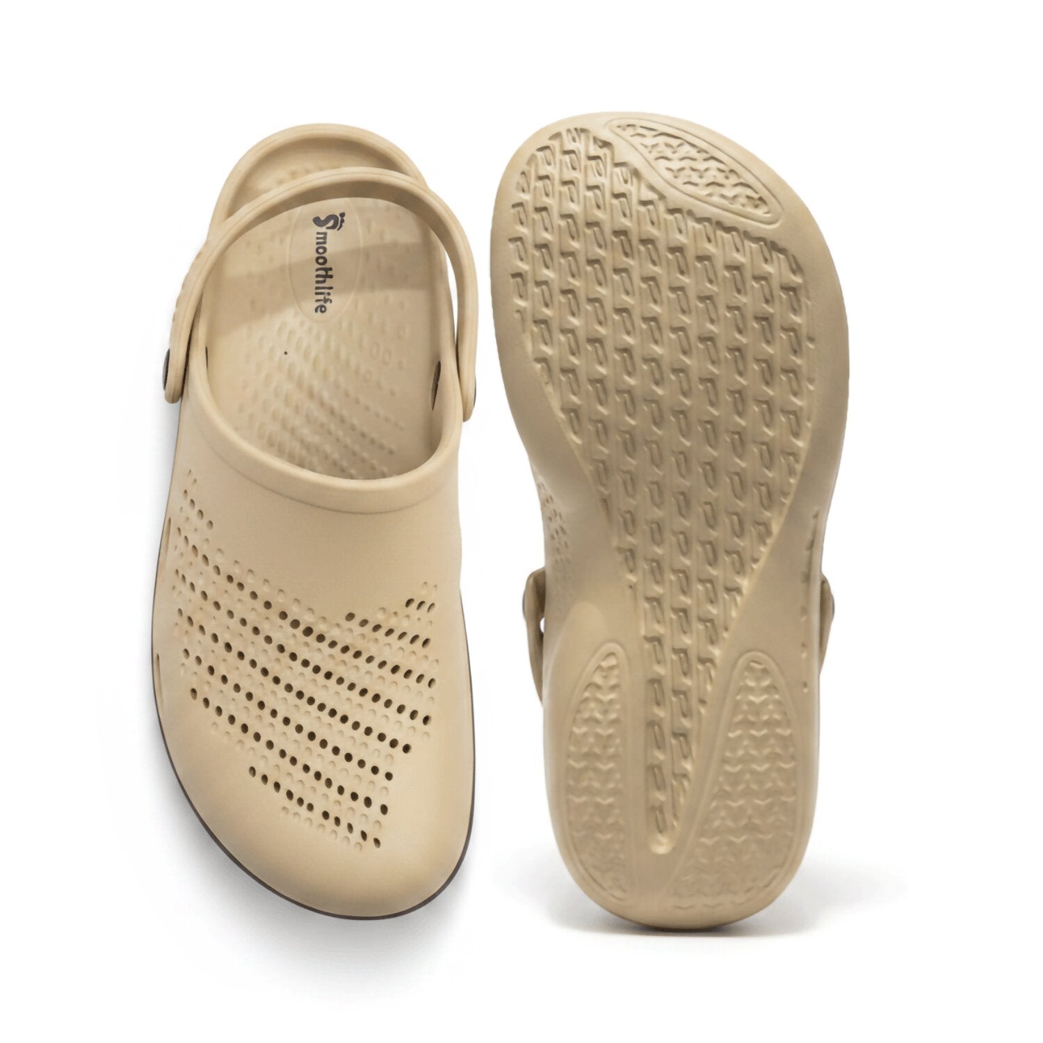 Smoothlite Classic Dual-Tone Painted Clogs for men in Beige & Brown, image 4