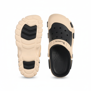 Smoothlite Dual-Tone Chunky Comfort Clogs for men in Beige & Black, image 3