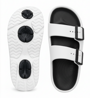 Smoothlite Dual-Tone Cushioned Slippers for men in White & Black, image 4