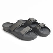 Smoothlite Adjustable Velcro Comfort Slides for men in Dark Grey, image 4