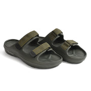 Smoothlite Adjustable Velcro Comfort Slides for men in Olive, image 4