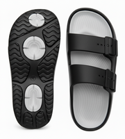 Smoothlite Dual-Tone Cushioned Slippers for men in Black & Light Grey, image 4