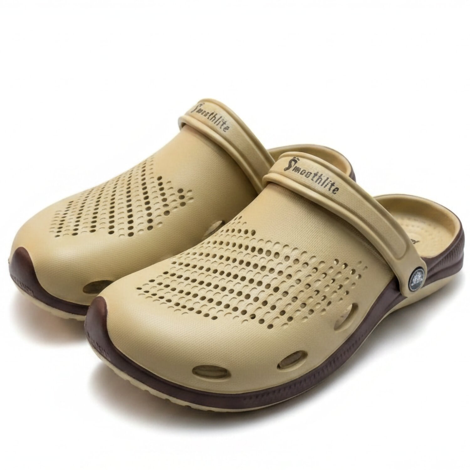 Smoothlite Classic Dual-Tone Painted Clogs for men in Beige & Brown, image 5
