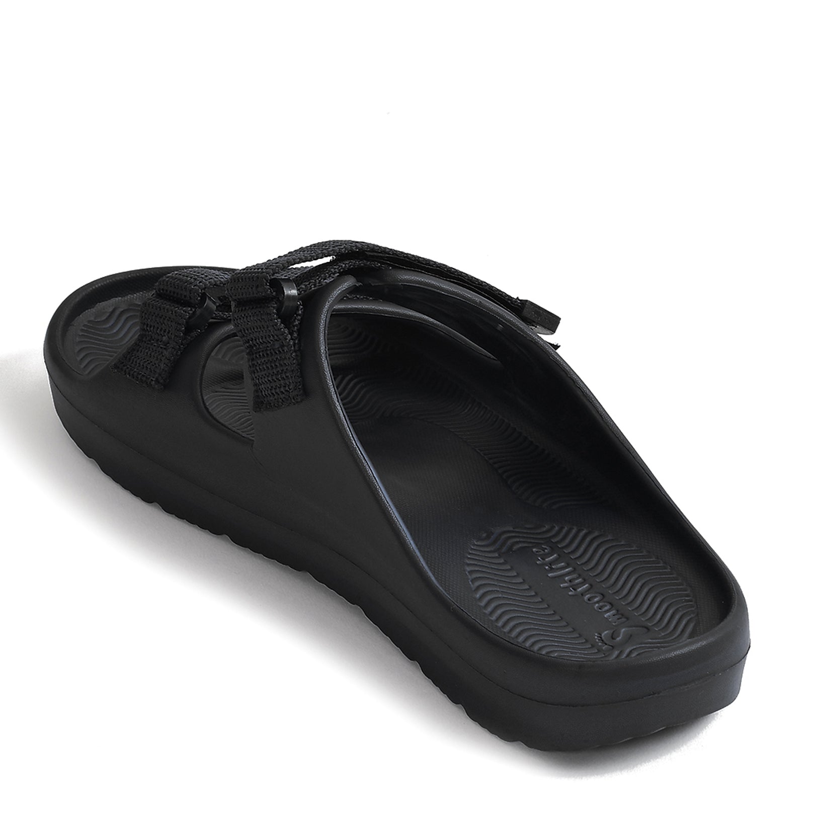 Smoothlite Adjustable Velcro Comfort Slides for men in Black, image 3