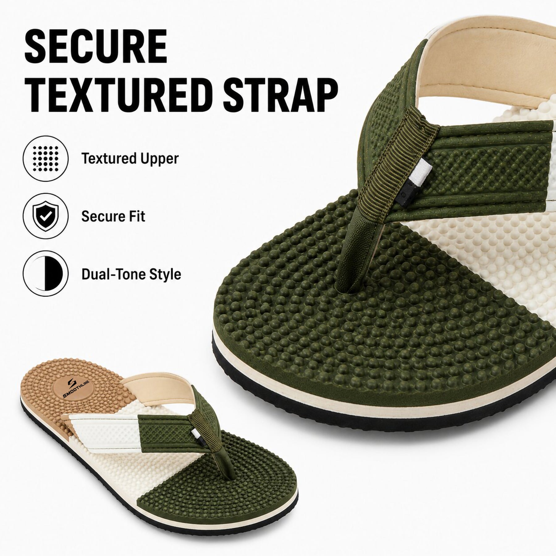 Smoothline Foot Support Massage Flip-Flops for Men