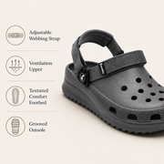 Smoothlite Ultra-Chunky Adjustable Clogs for men in Dark Grey, image 6