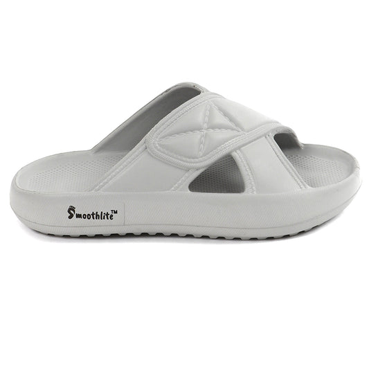 Smoothlite Cross-Strap Comfort Slides for men in Light Grey, image 2