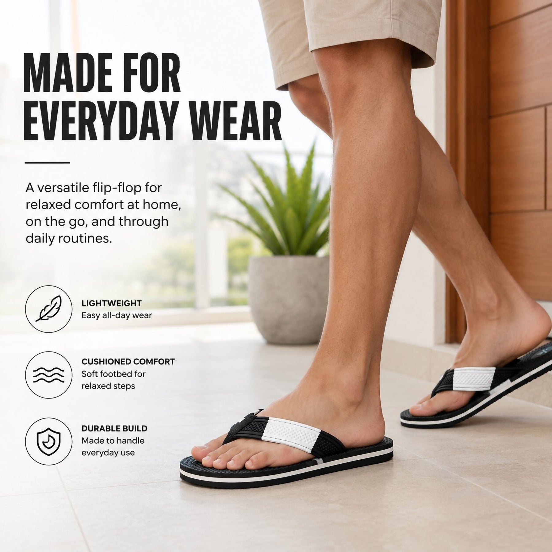 Smoothline Foot Support Massage Flip-Flops for Men