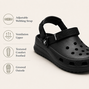 Smoothlite Ultra-Chunky Adjustable Clogs for men in Black, image 6