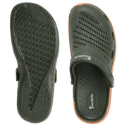 Smoothlite Classic Dual-Tone Painted Clogs for men in Olive & Tan, image 3