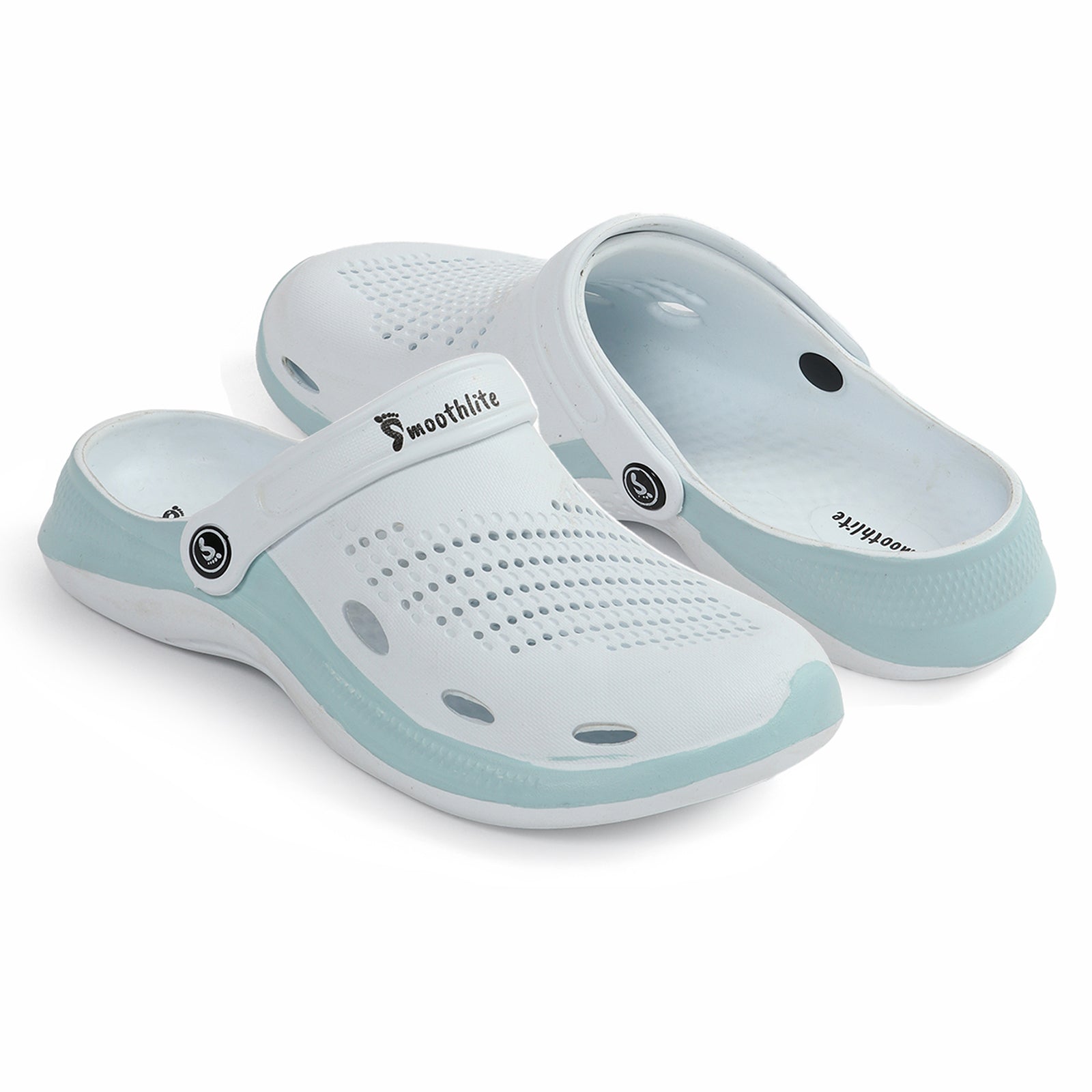 Smoothlite Classic Dual-Tone Painted Clogs for men in White & Blue, image 5