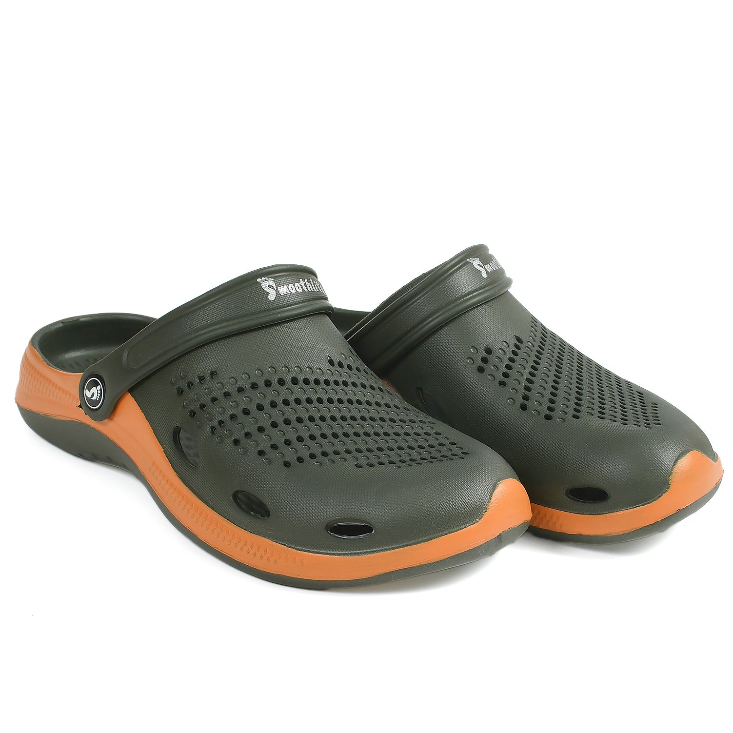 Smoothlite Classic Dual-Tone Painted Clogs for men in Olive & Tan, image 5