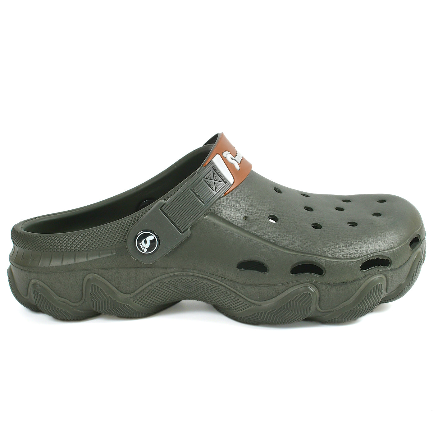 Smoothlite Chunky Clogs with Contrast Strap for men in Olive, image 2