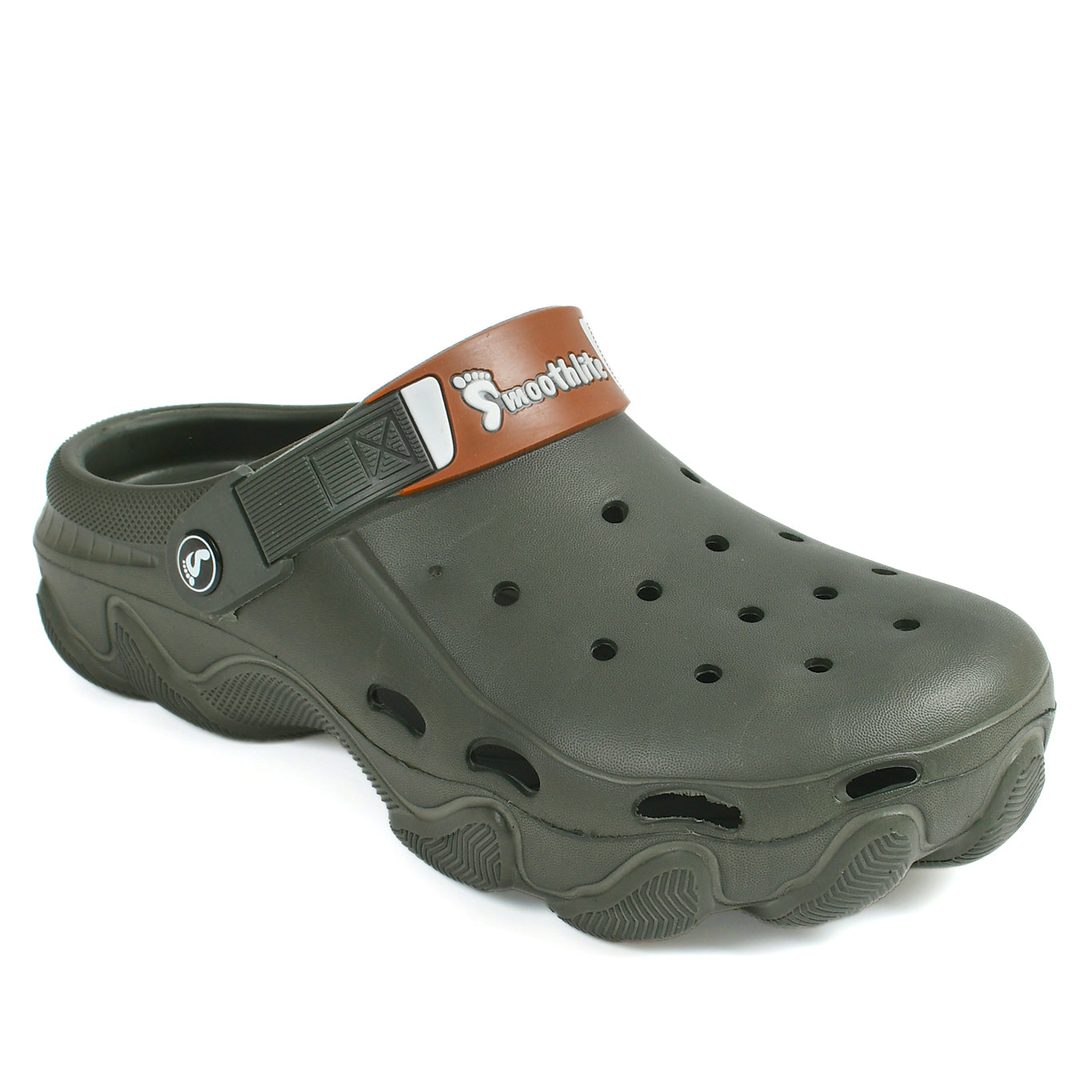 Smoothlite Chunky Clogs with Contrast Strap for men in Olive, image 1