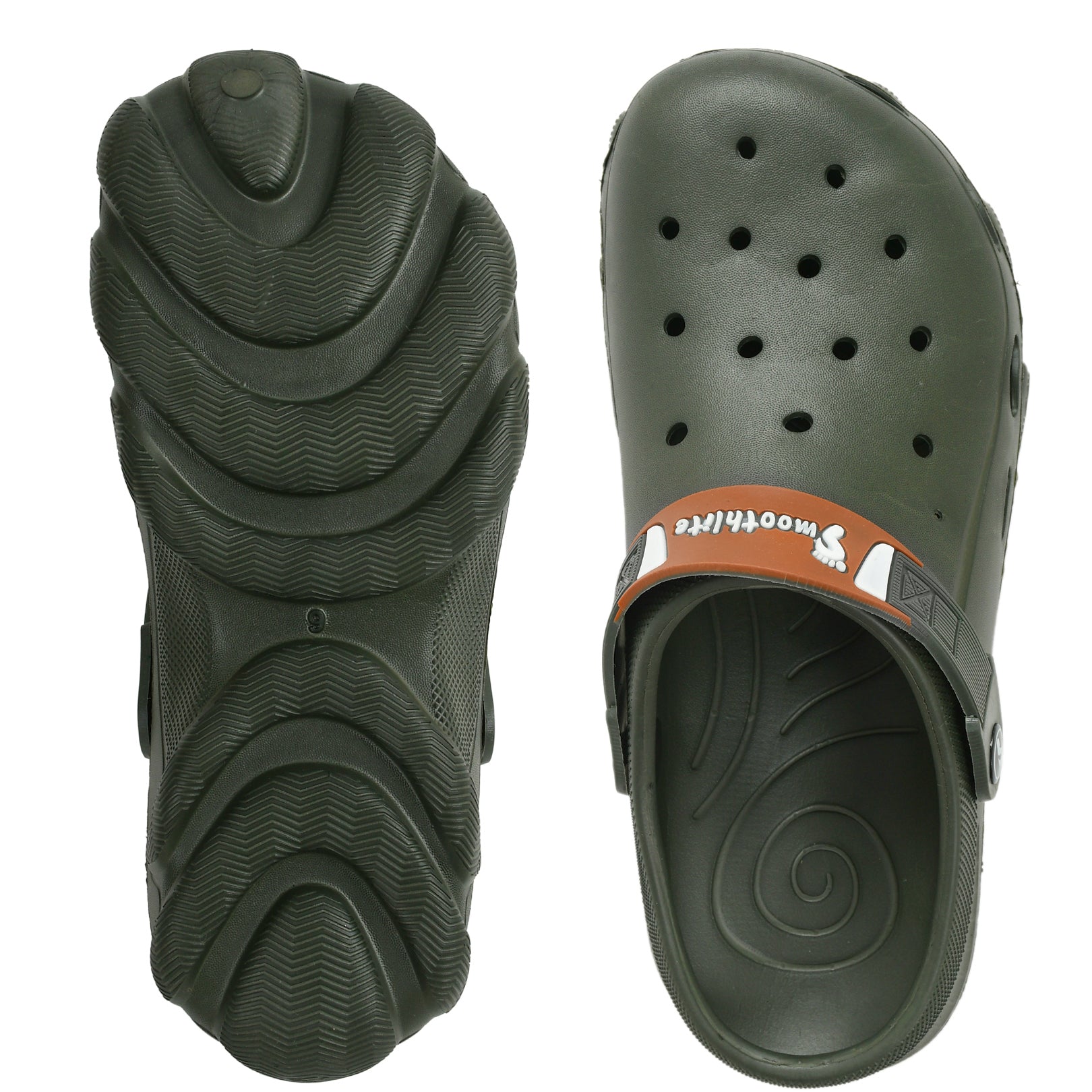 Smoothlite Chunky Clogs with Contrast Strap for men in Olive, image 5